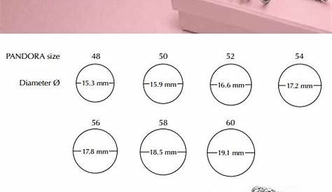 Ring size Chart Pandora 판도라 반지, 반지 사이즈, 판도라