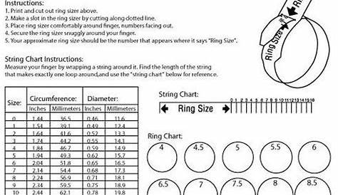 Ring Sizer Print Out Size Chart Kay