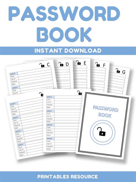 Ring Binder Printable Password Book