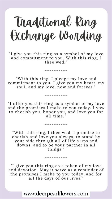 Ring Exchange Ceremony Wording
