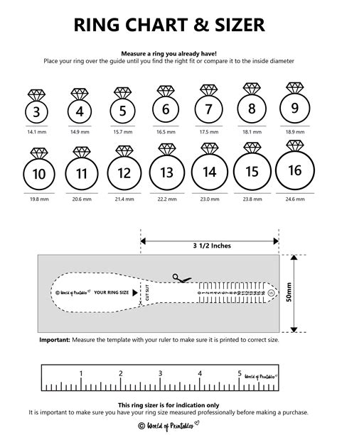 Ring Sizing Chart Ring Sizing Printable
