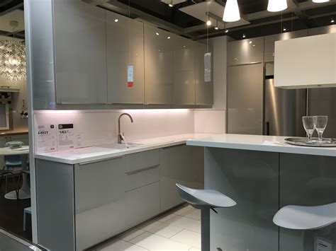 Modern Ikea Ringhult Light Grey Gloss Kitchen All Appliances & Worktops