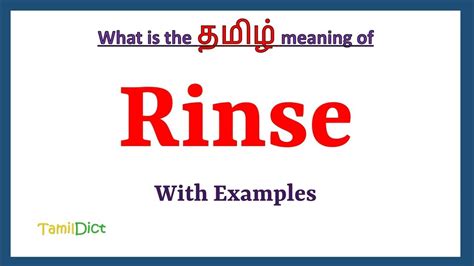 rinse off meaning in tamil with example