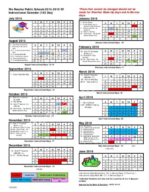 Rio Rancho Public Schools Calendar