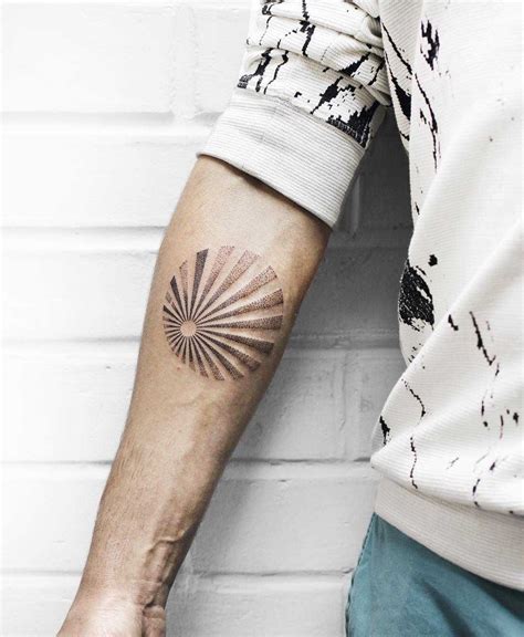 Rising Sun Flag tattoo on the right forearm Tiny tattoos for women