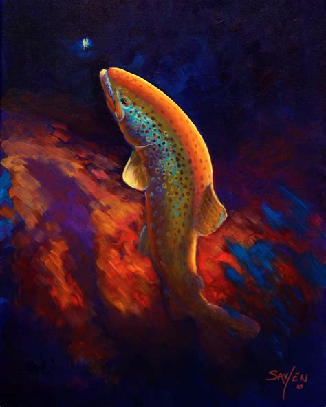 Rising Trout Art