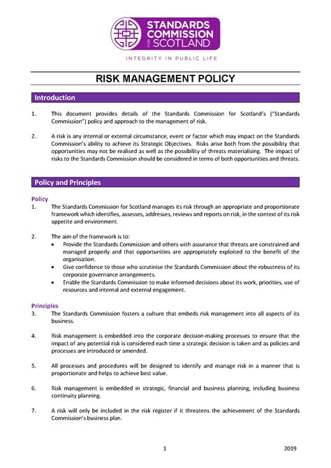 risk management policy pdf