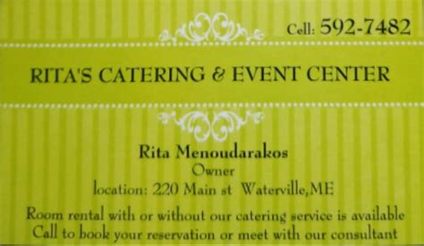 rita's catering waterville maine