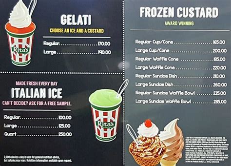 rita's italian ice menu philippines