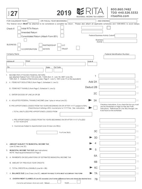 rita employer tax forms