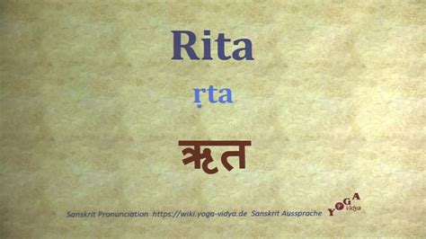 rita meaning in sanskrit