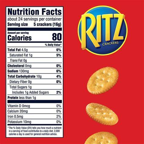 Nabisco, Ritz Crackers, Hint of Salt, A Low Sodium Choice, 13.7oz Box