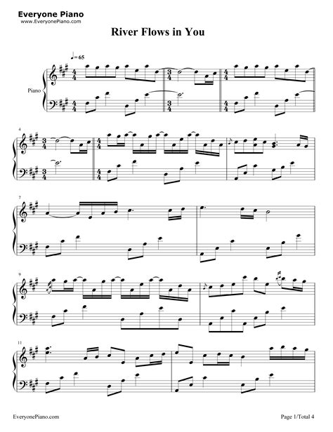 river flows in you piano pdf