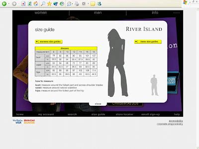 river island clothing size chart