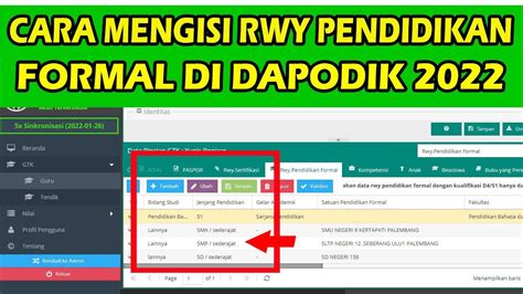 riwayat pendidikan di dapodik