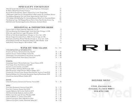 Discover the Ultimate Gourmet Experience: RL Restaurant Menu's Surprising Delights