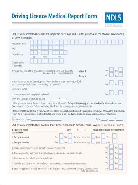 rms driving licence medical form