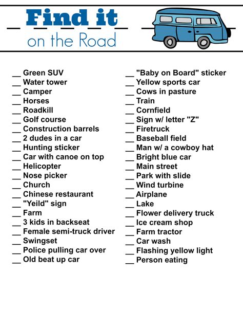 Road Trip Games Free Printable: Keep Your Journey Fun And Entertaining
