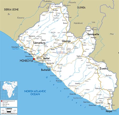 road map of liberia