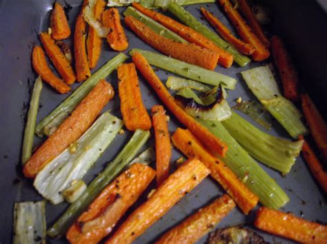 roast celery and carrots and onions