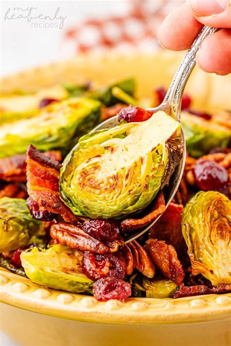Roasted Brussel Sprouts Bacon Pecans