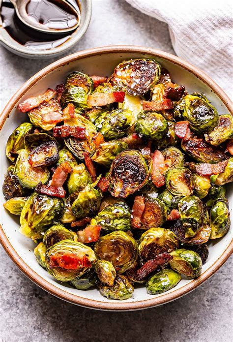 Roasted Brussels Sprouts With Bacon And Maple Syrup