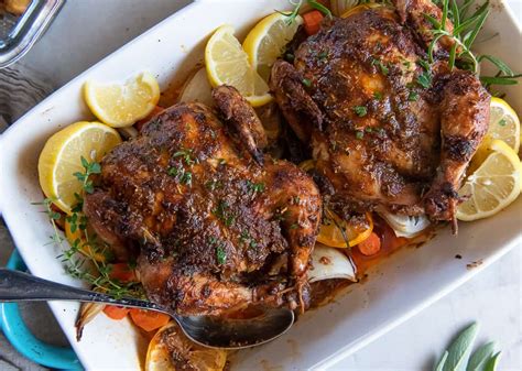 Roasted Cornish Game Hens Split