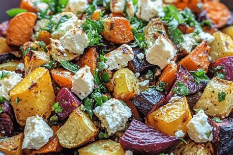 Roasted Root Vegetable Salad With Feta