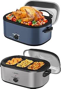 Roaster Oven With Removable 3 Bin Buffet Server