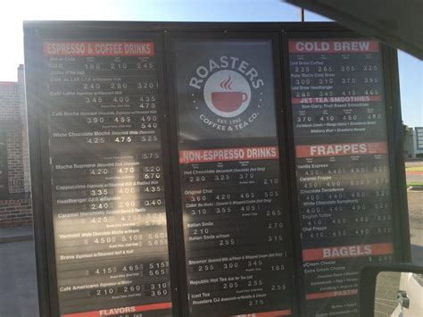 Roasters Coffee Menu Amarillo