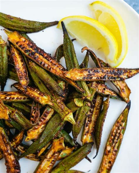 Roasting okra