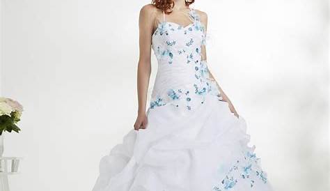 Robe de mariée blanc et bleu turquoise Marina Mode