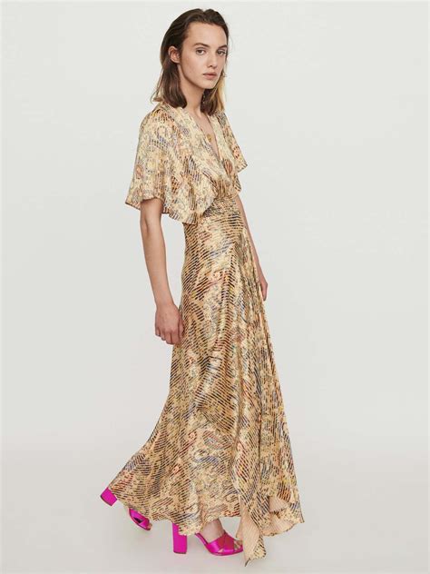 Womens Maje green Ruched VNeck Maxi Dress Harrods UK