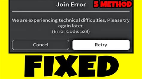 Roblox How to Fix Error Code 529