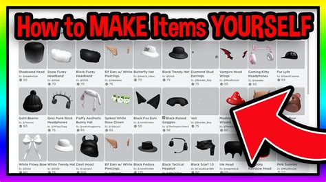 Desain item avatar dan aksesori Roblox untuk marketplace