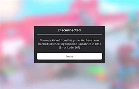 roblox ban code 267
