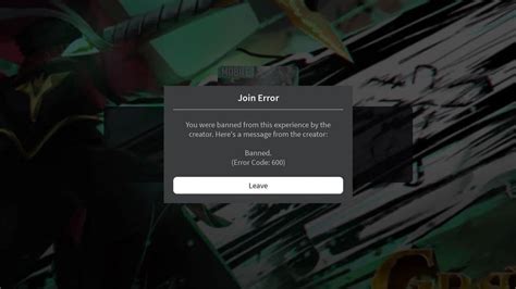 roblox ban code 600