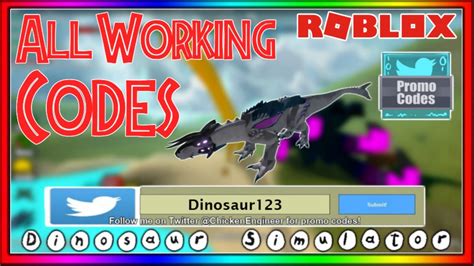 roblox codes for dinosaur simulator
