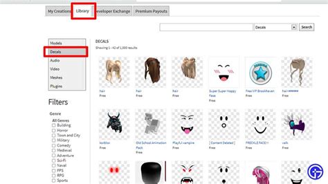Roblox Create Library Decals