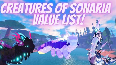 roblox creatures of sonaria value list