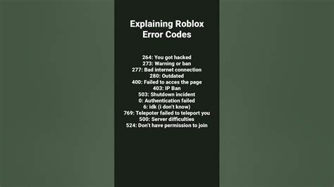 roblox error codes explained