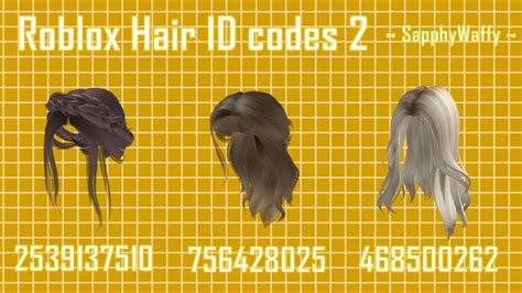 roblox id codes hair