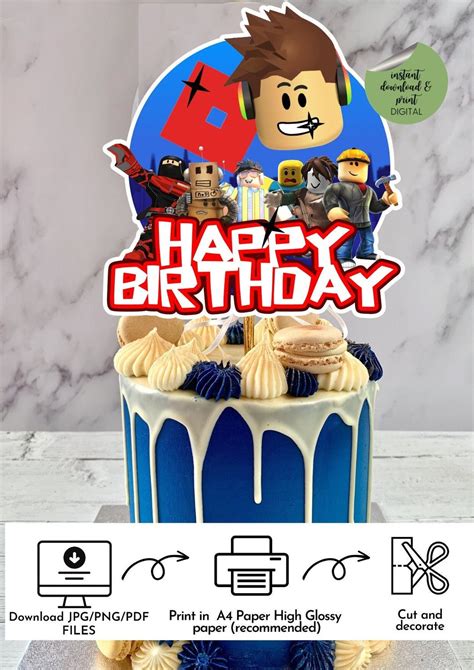 Roblox Printable Cake Topper