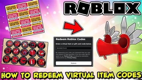 roblox redeem codes for items