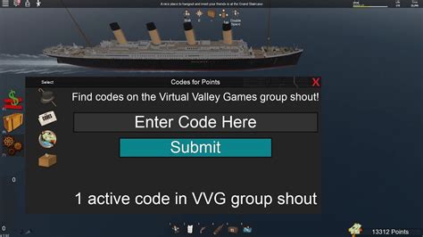 roblox titanic code
