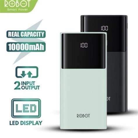 Robot RT190s Powerbank 10000mAh LED Display yang Menunjukkan Sisa Daya Baterai