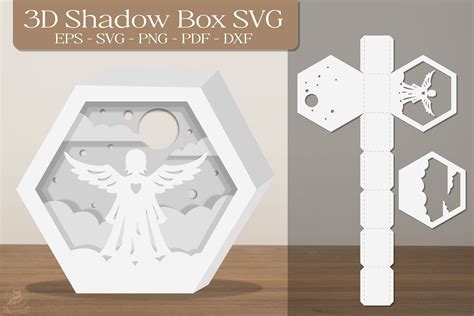 Download robot-in-space-3d-shadow-box-template SVG
