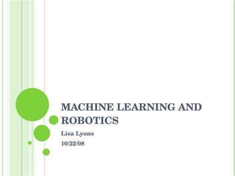 robotics and machine learning ppt