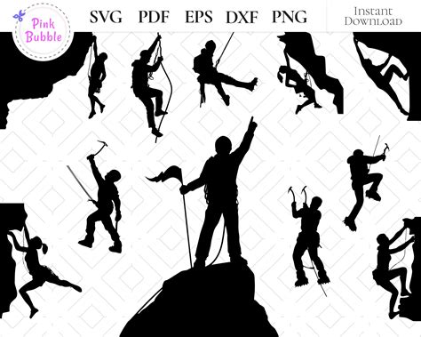 Rock Climber Silhouette Free vector silhouettes