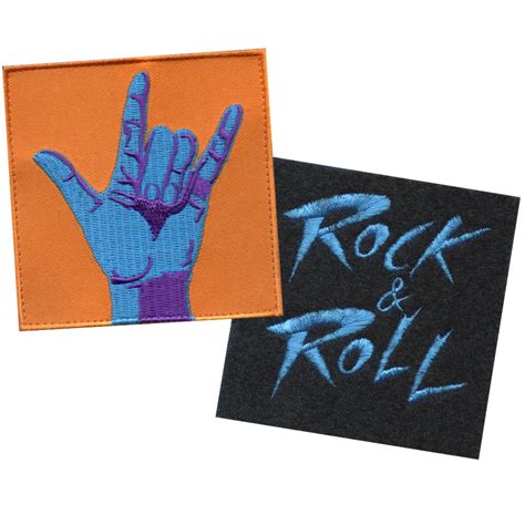 Rock N Roll Patch Iron On Patches Hand Gesture DIY Customised denim
